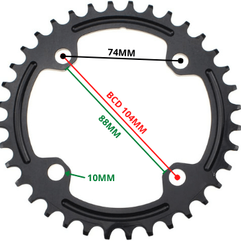 Plateau Narrow-wide Pour Vélo De Route 110 BCD - Alliage Aluminium CNC Rouge, Compatible 8-12 Vitesses