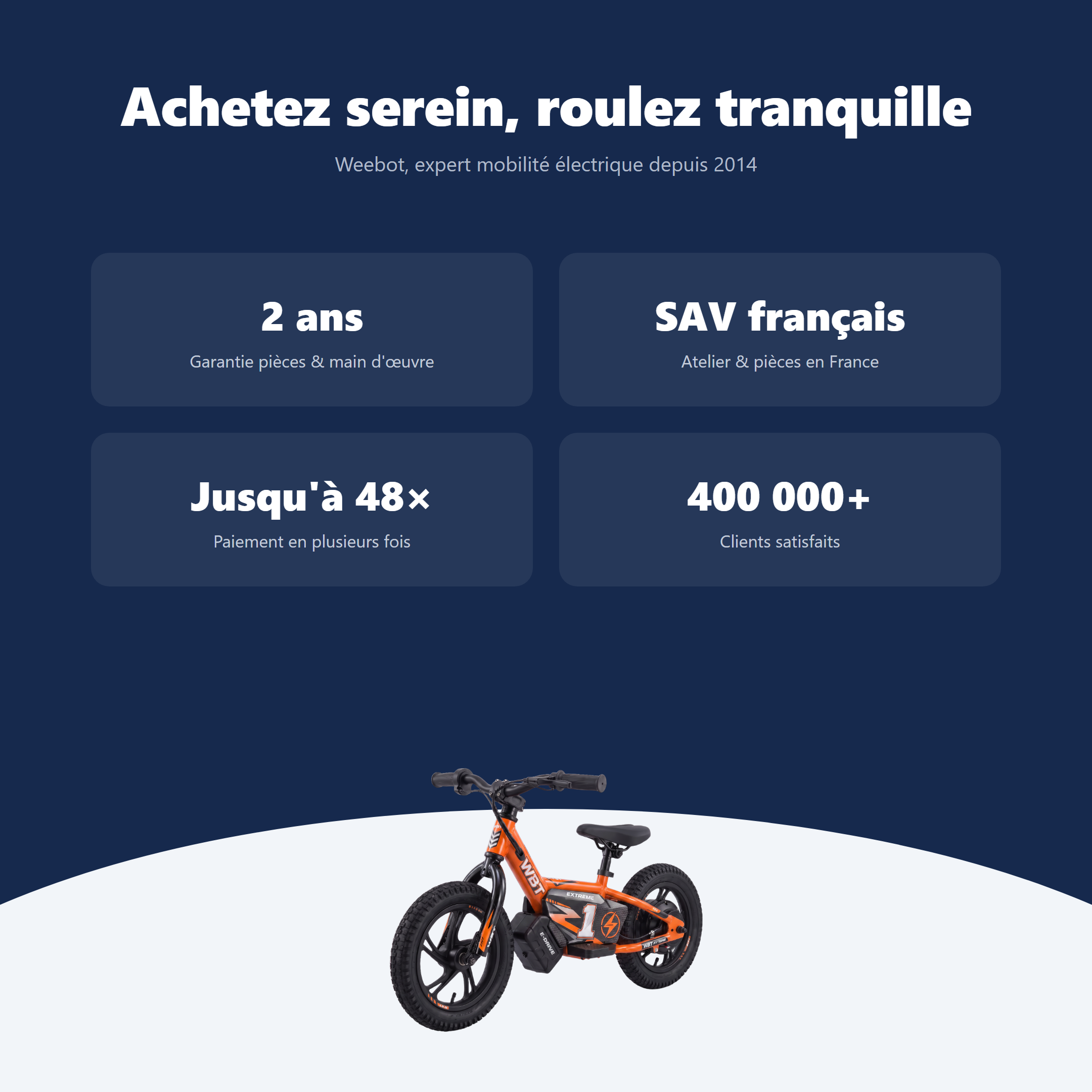 draisienne électrique tout terrain WBT Kick X - garantie livraison SAV