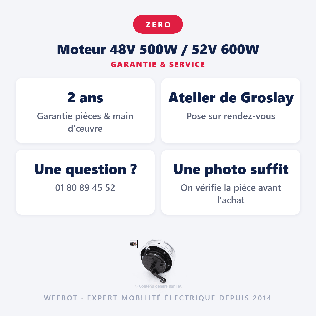 Moteur 48V 500W / 52V 600W pour Trottinette Électrique Z9 - Weebot