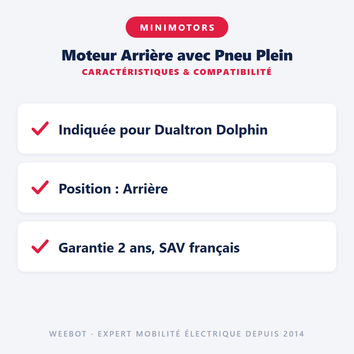 Moteur Arrière avec Pneu Plein : caractéristiques et compatibilité