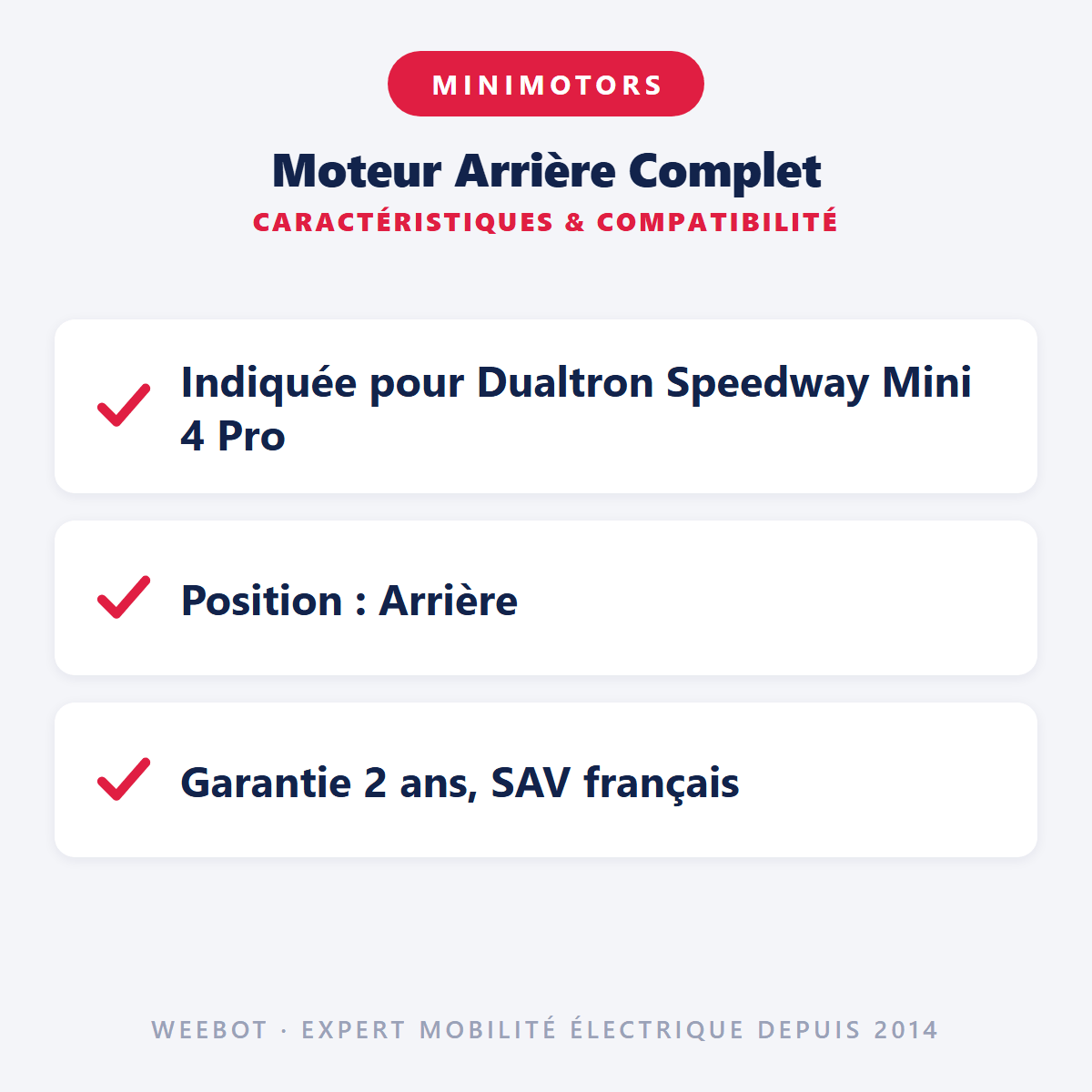 Moteur Arrière Complet pour Trottinette Électrique Speedway Mini 4 Pro - Weebot