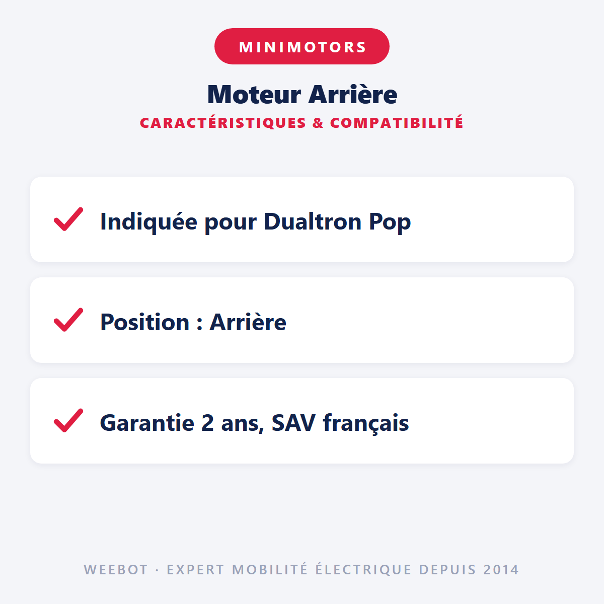 Moteur Arrière pour Trottinette Électrique Dualtron Pop - Weebot