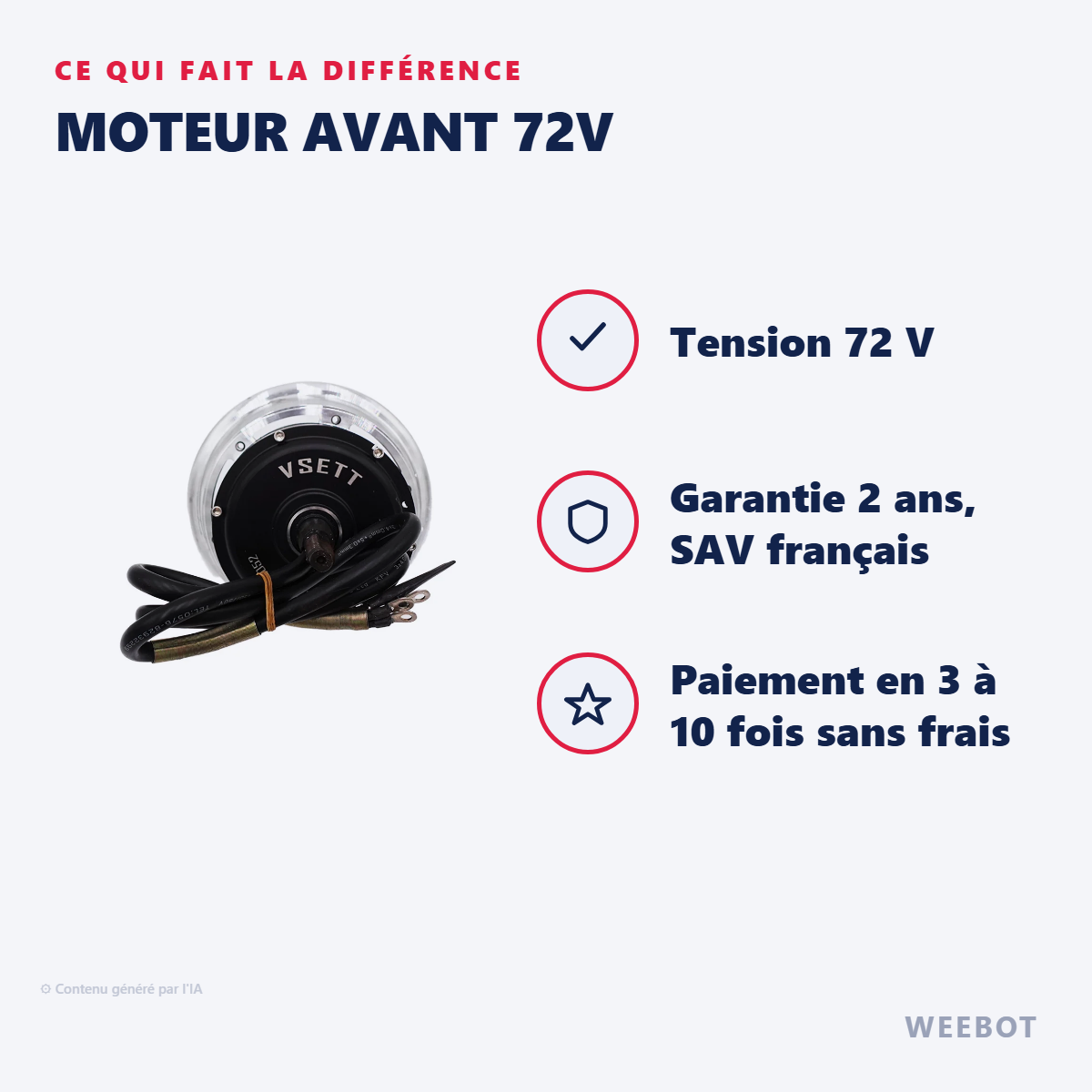 Moteur Avant 72V : les points forts