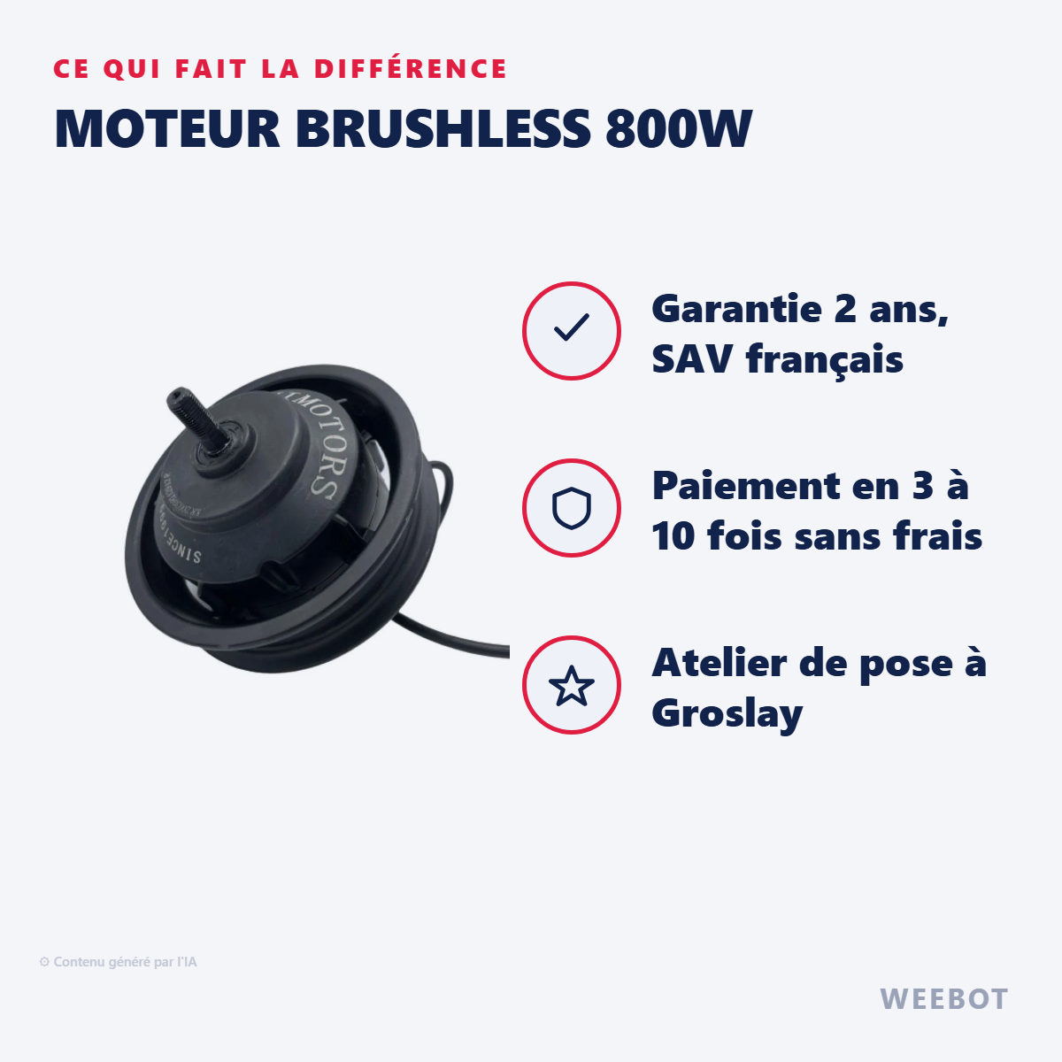 Moteur Brushless 800W : les points forts