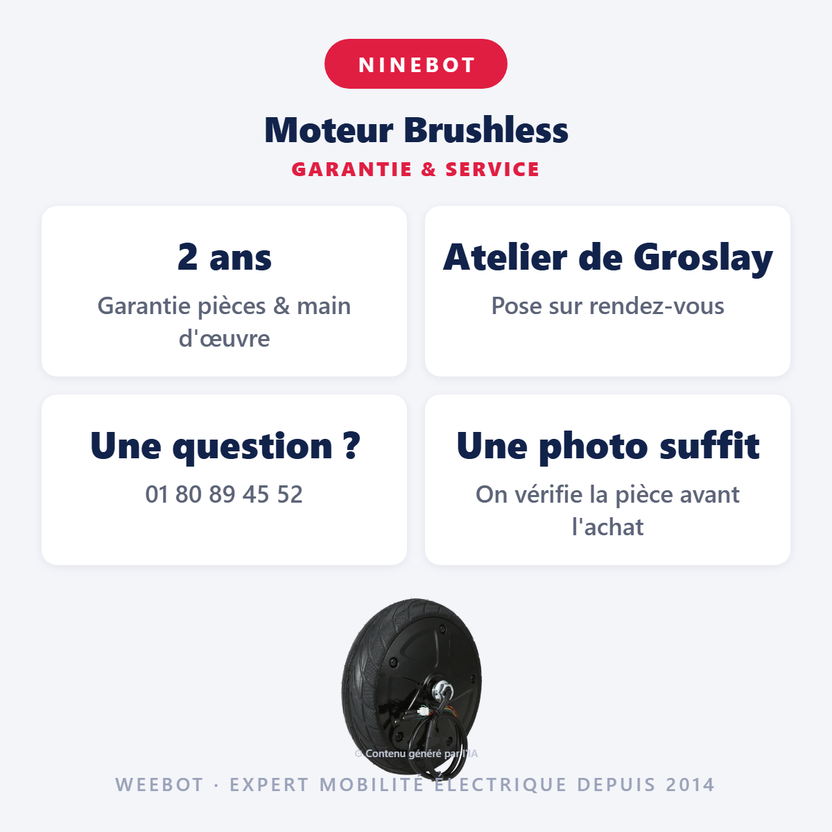 Moteur Brushless : garantie 2 ans et service après-vente