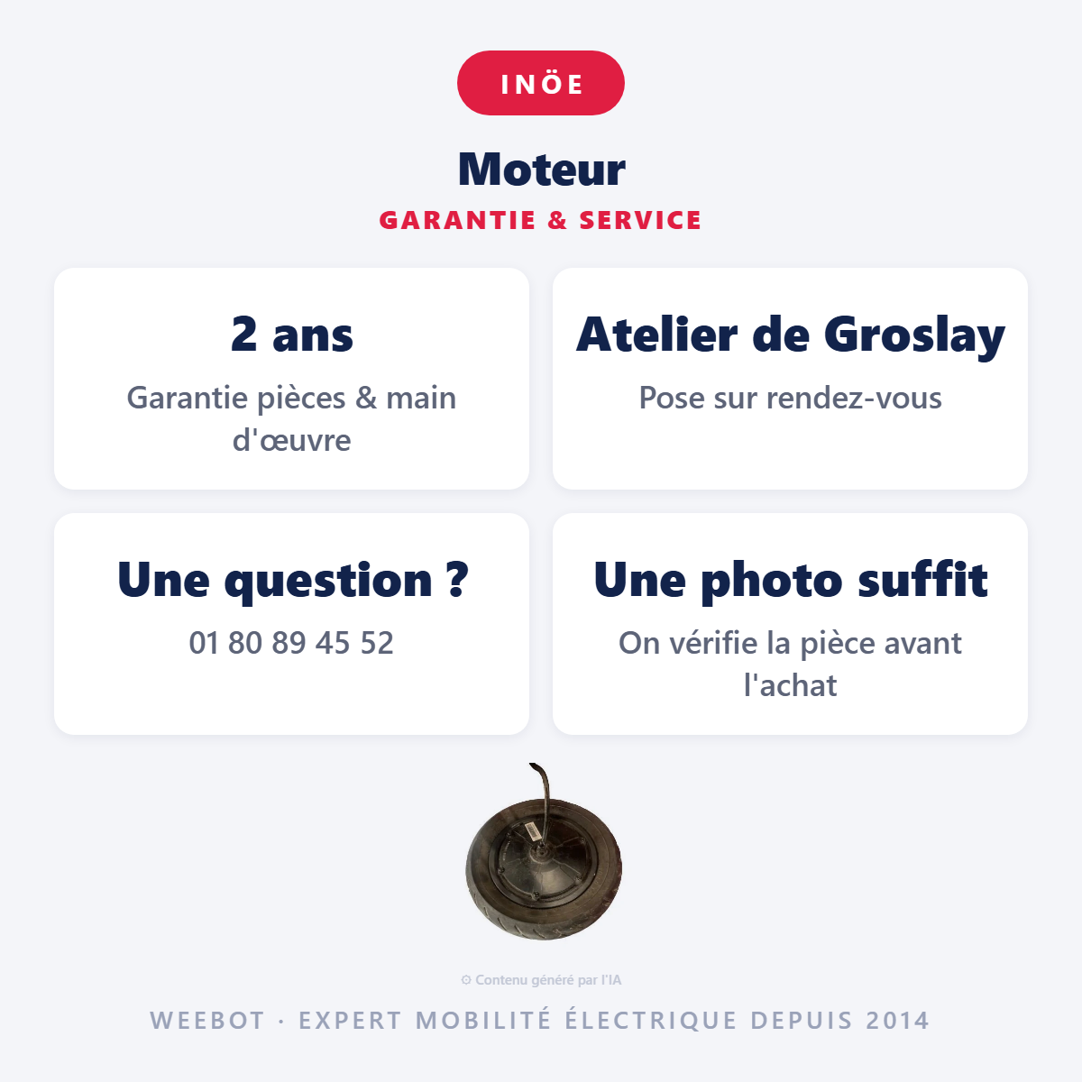 Moteur : garantie 2 ans et service après-vente