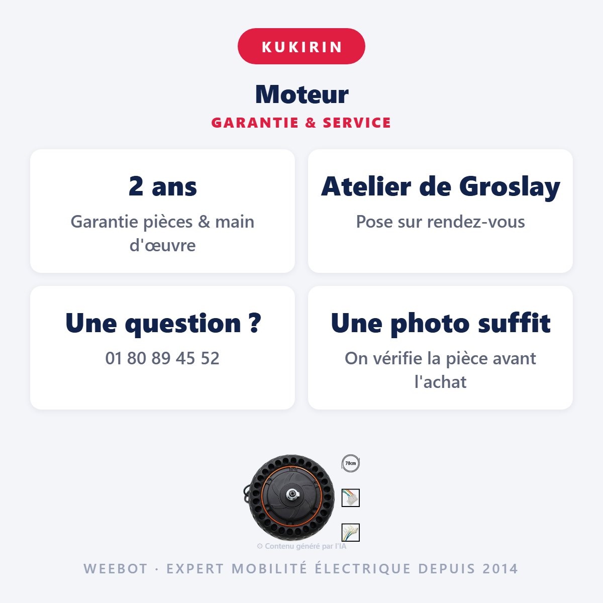 Moteur : garantie 2 ans et service après-vente