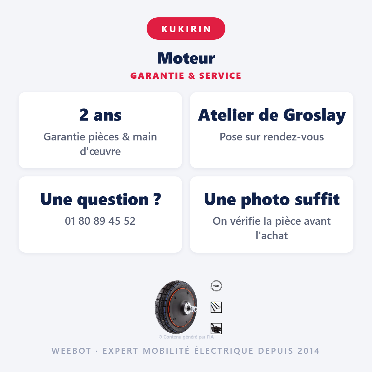 Moteur : garantie 2 ans et service après-vente