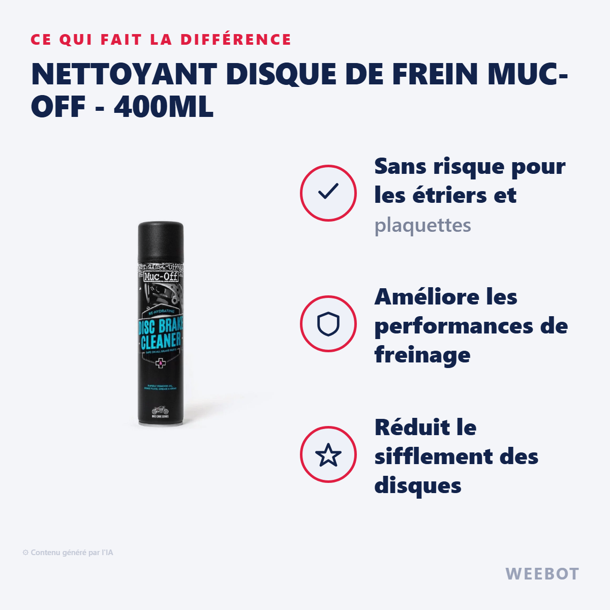 Nettoyant Disque de Frein MUC-OFF - 400ml : les points forts