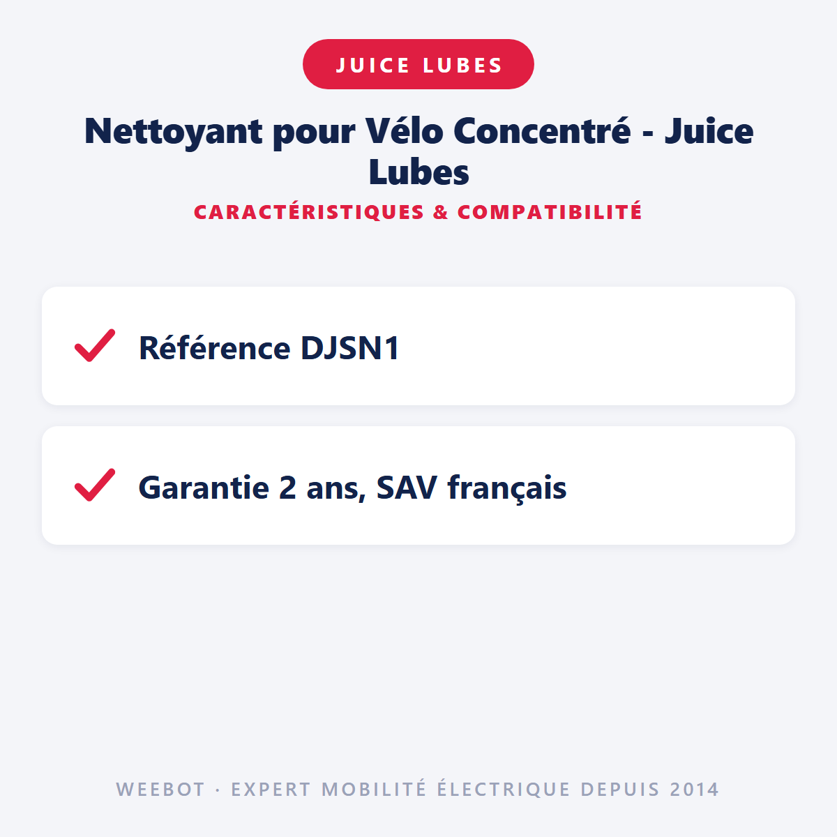 Nettoyant pour Vélo Concentré - Juice Lubes : caractéristiques et compatibilité