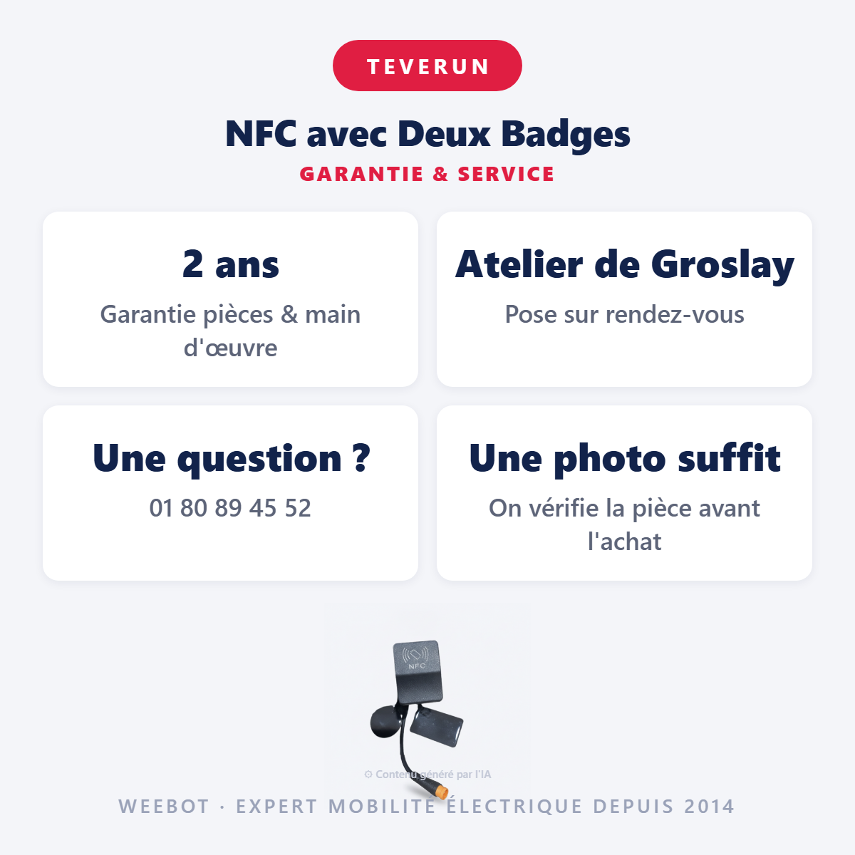 NFC avec Deux Badges : garantie 2 ans et service après-vente