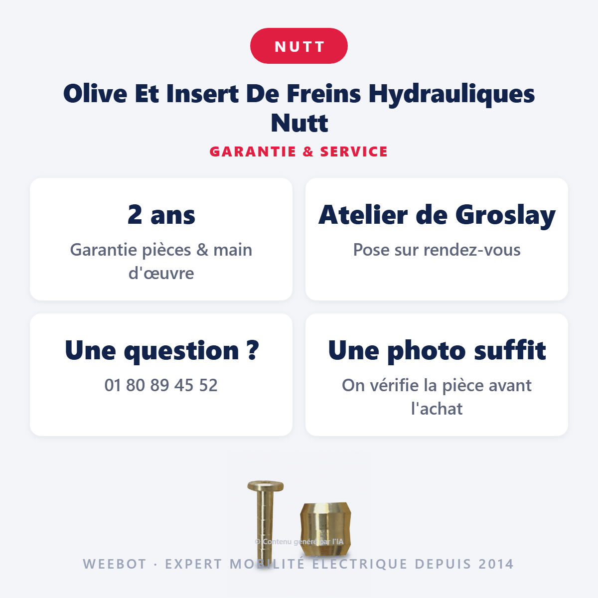Olive Et Insert De Freins Hydrauliques Nutt - Weebot