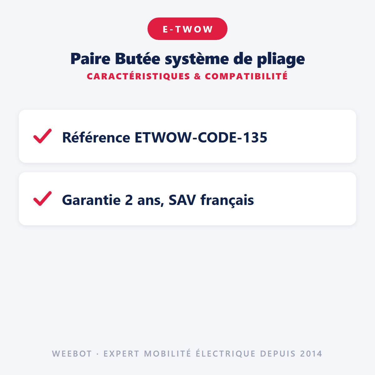 Paire Butée système de pliage pour Trottinette Electrique E-Twow - Weebot