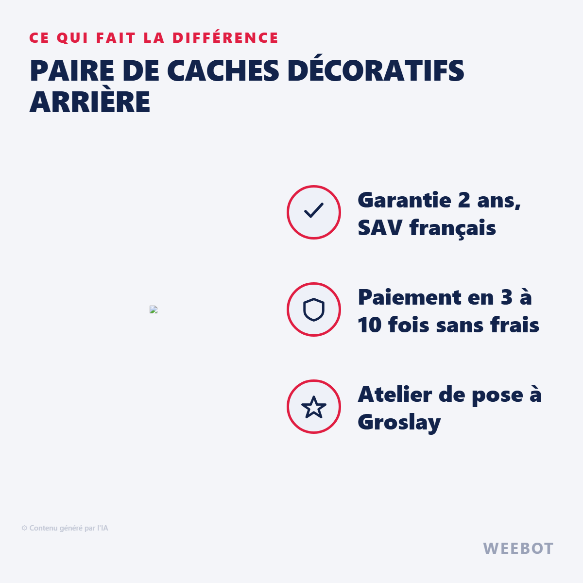 Paire de Caches Décoratifs Arrière : les points forts