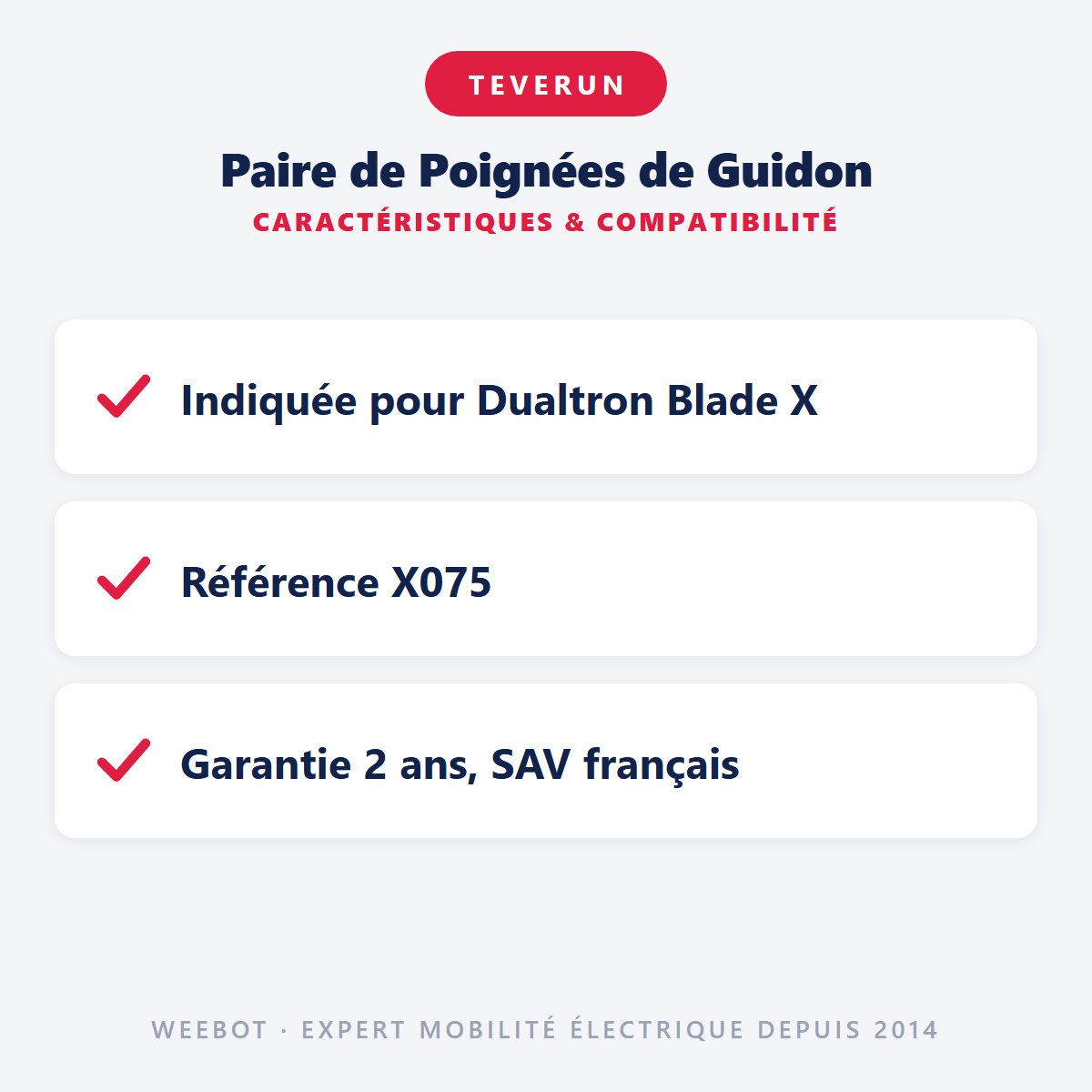 Paire de Poignées de Guidon pour Trottinette Electrique Blade X - Weebot