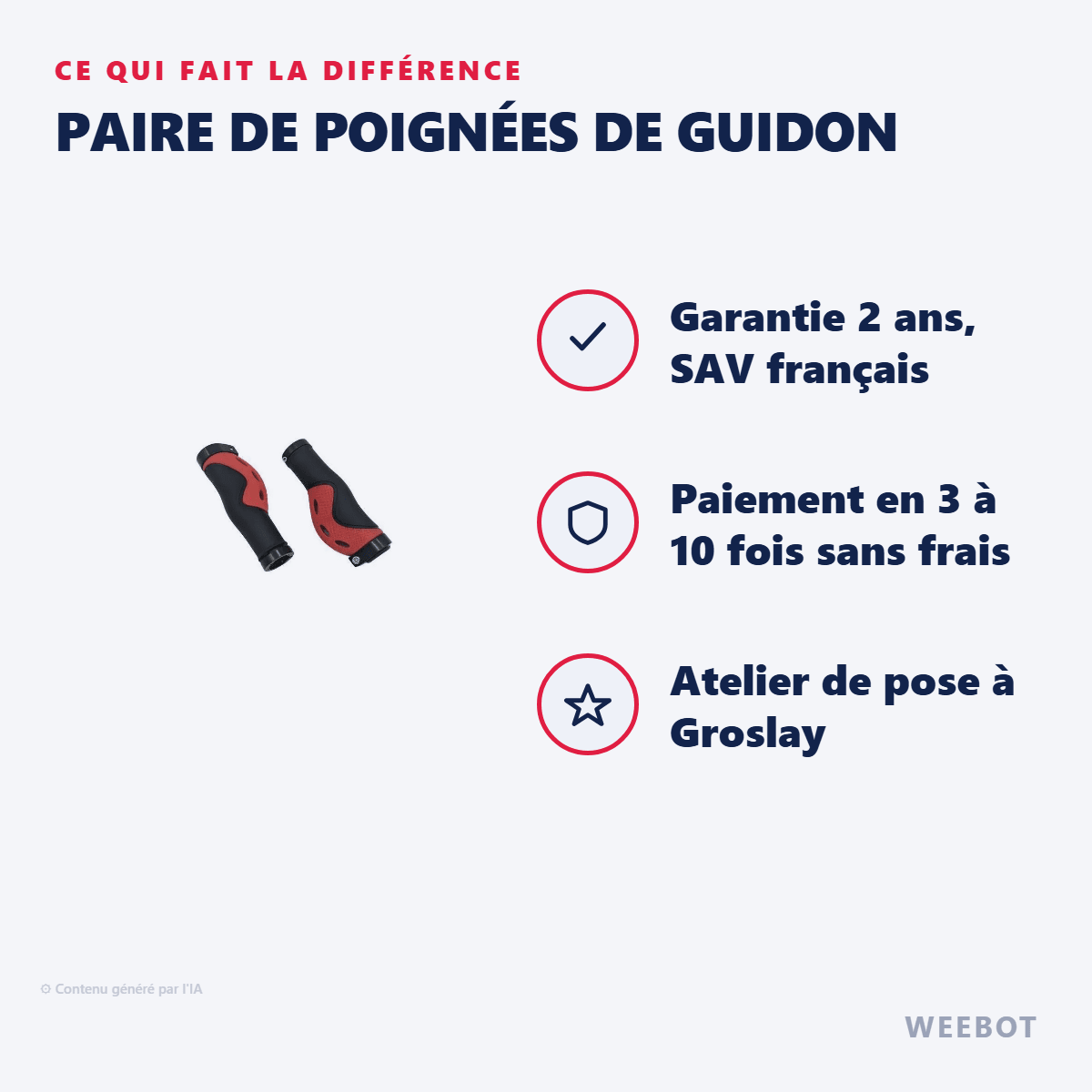 Paire de Poignées de Guidon pour Trottinette Electrique Blade X - Weebot
