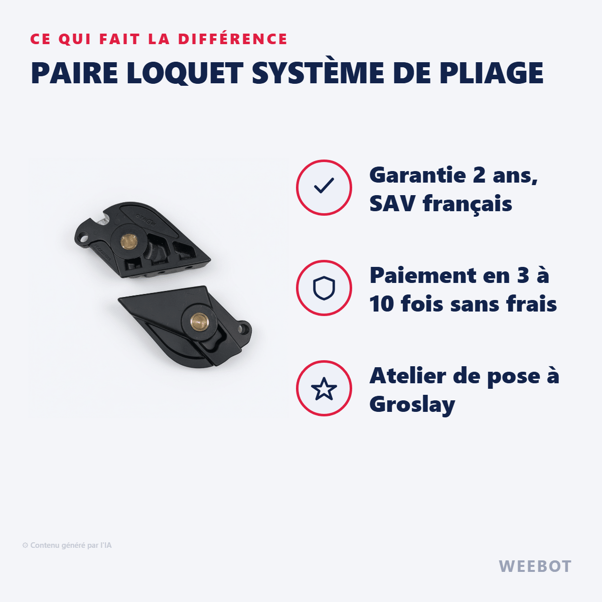Paire Loquet Système De Pliage pour Trottinette Electrique E-Twow - Weebot