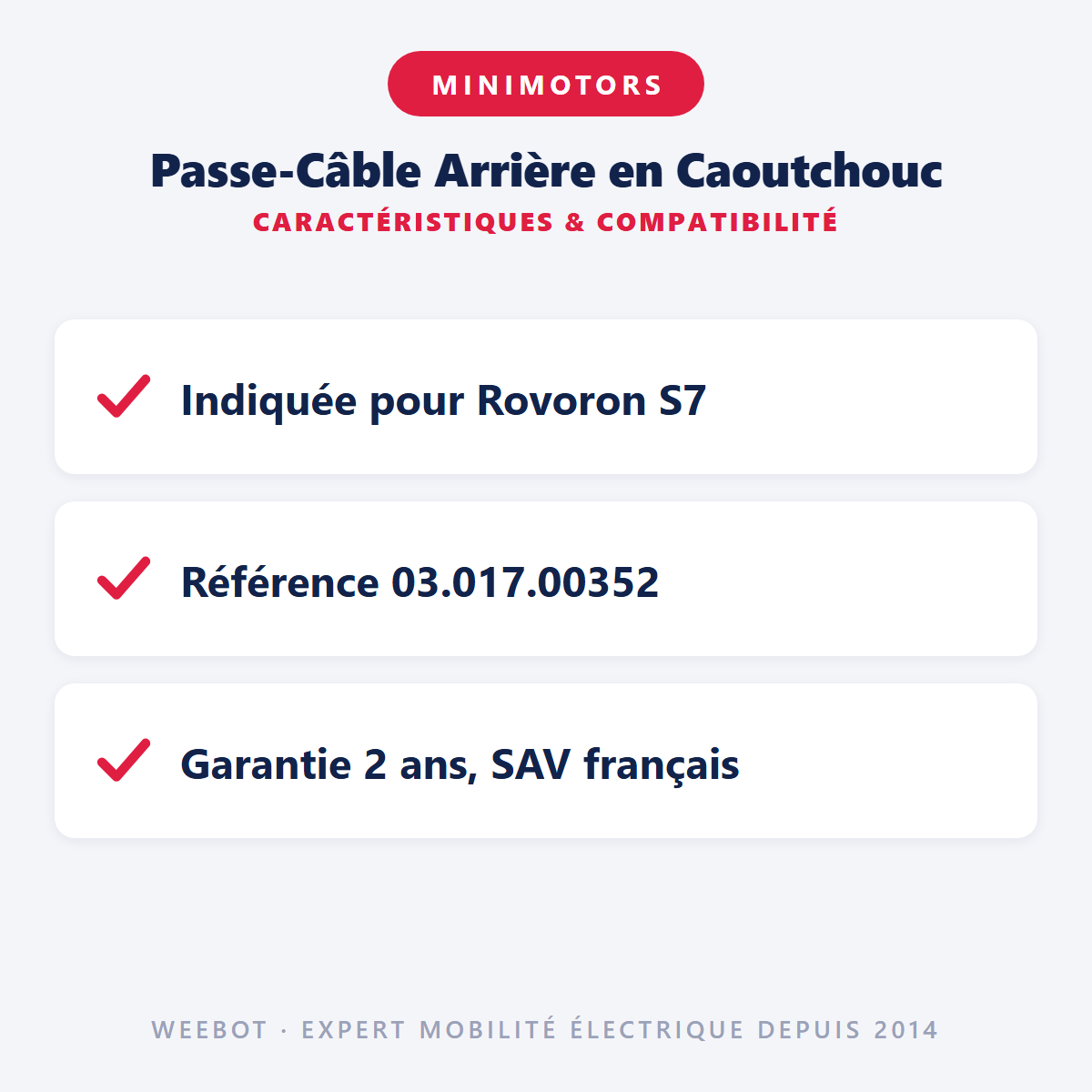 Passe-Câble Arrière en Caoutchouc : caractéristiques et compatibilité