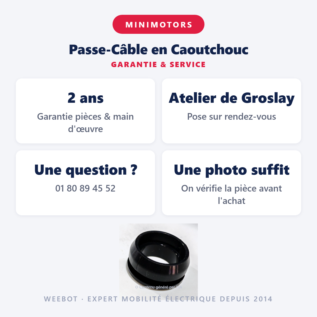 Passe-Câble en Caoutchouc : garantie 2 ans et service après-vente