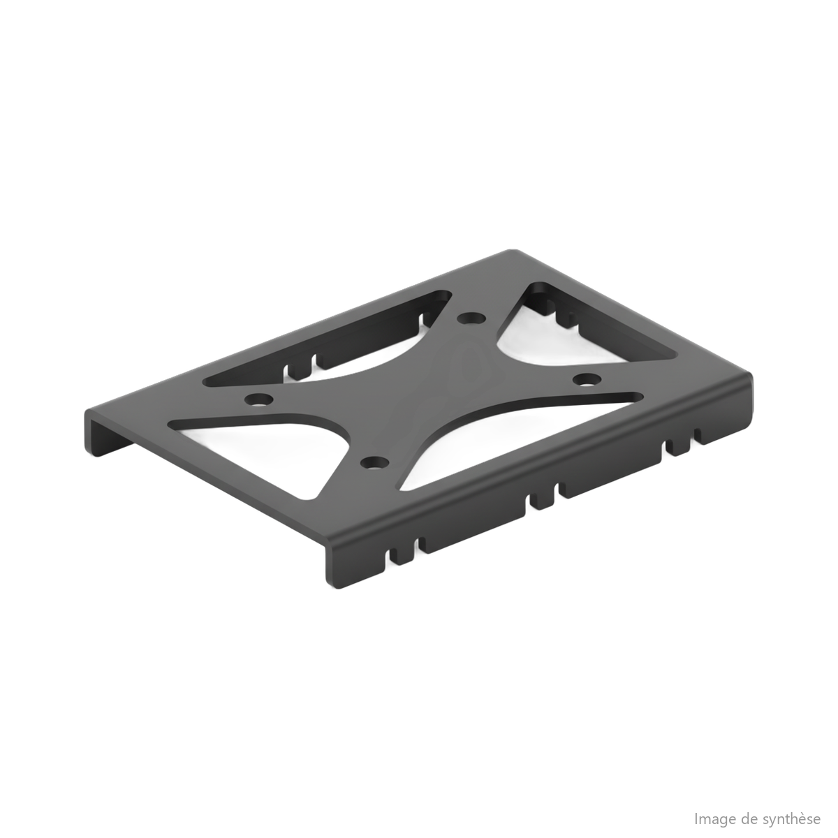 Schéma technique en perspective d'une plaque de selle pour trottinette électrique Dualtron X