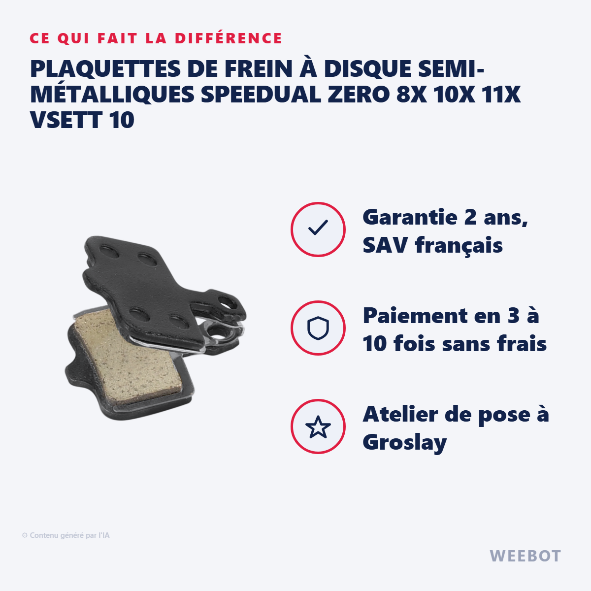 Plaquettes de Frein à Disque Semi-Métalliques SPEEDUAL ZERO 8X 10X 11X VSETT 10 : les points forts
