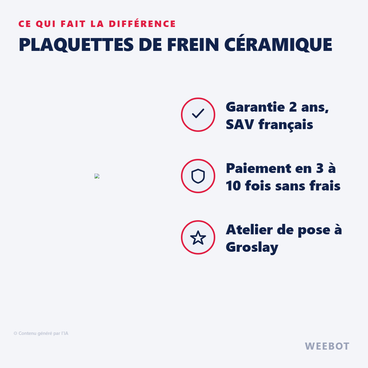 Plaquettes de Frein Céramique : les points forts