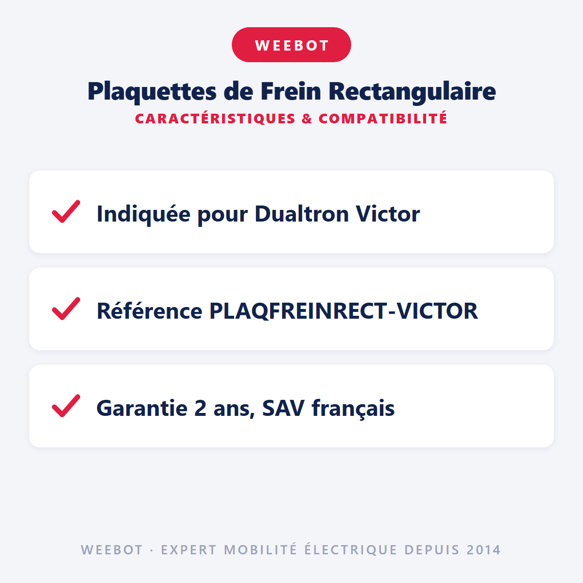 Plaquettes de Frein Rectangulaire : caractéristiques et compatibilité