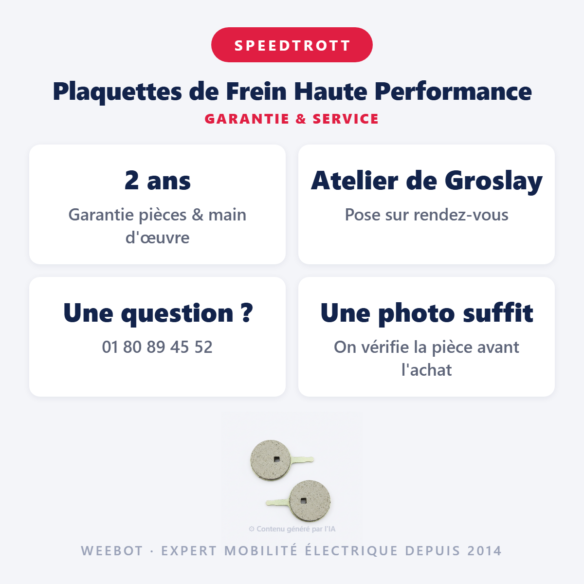 Plaquettes de Frein Haute Performance : garantie 2 ans et service après-vente