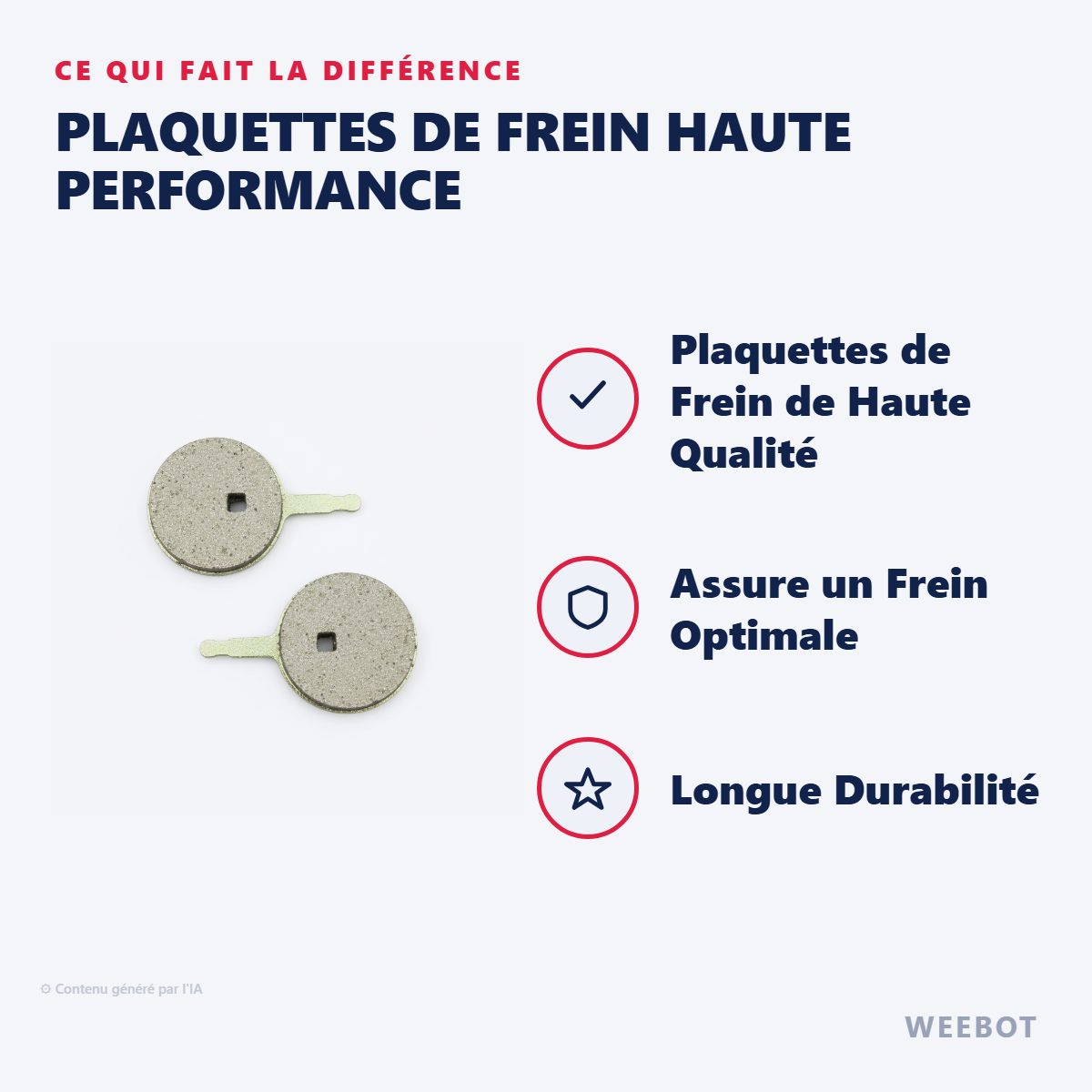 Plaquettes de Frein Haute Performance : les points forts