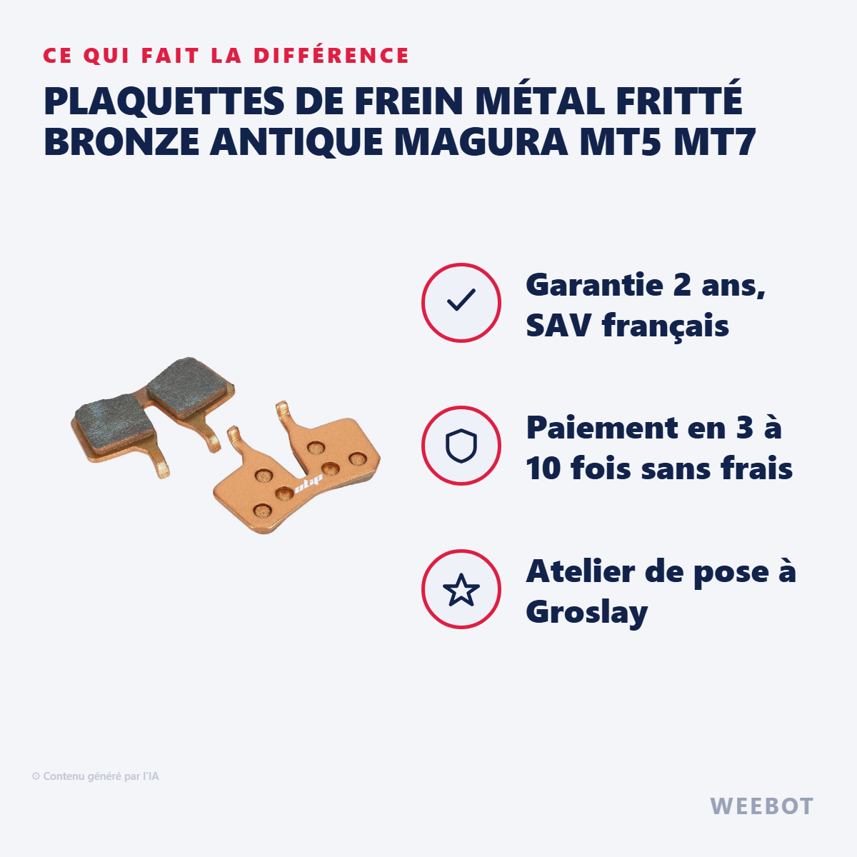 Plaquettes de Frein Métal Fritté Bronze Antique Magura MT5 MT7 : les points forts