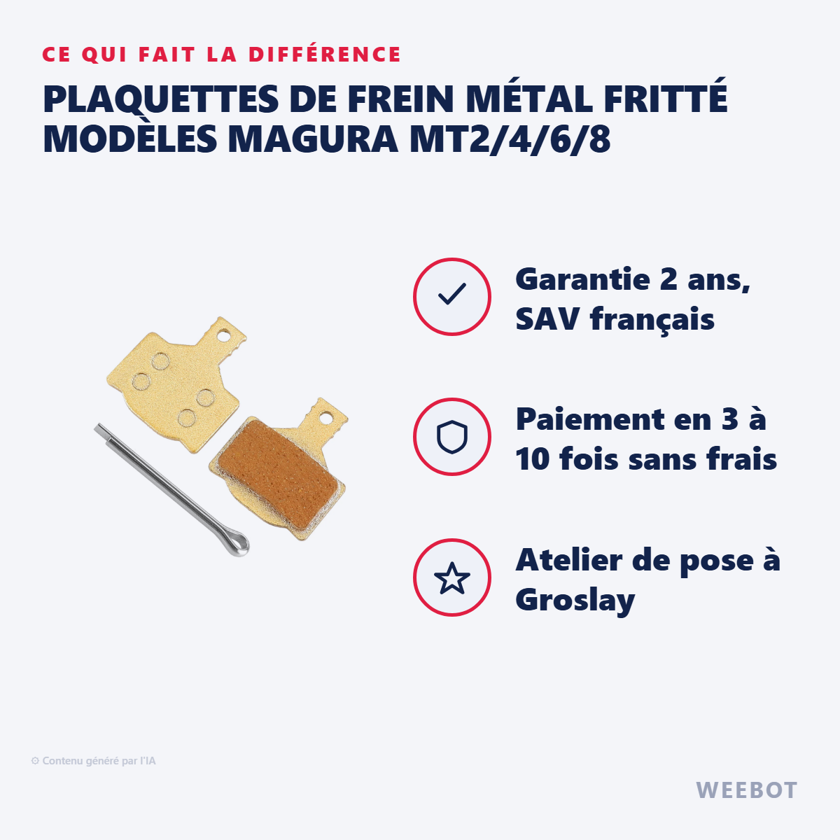 Plaquettes de Frein Métal Fritté Modèles MAGURA MT2/4/6/8 : les points forts