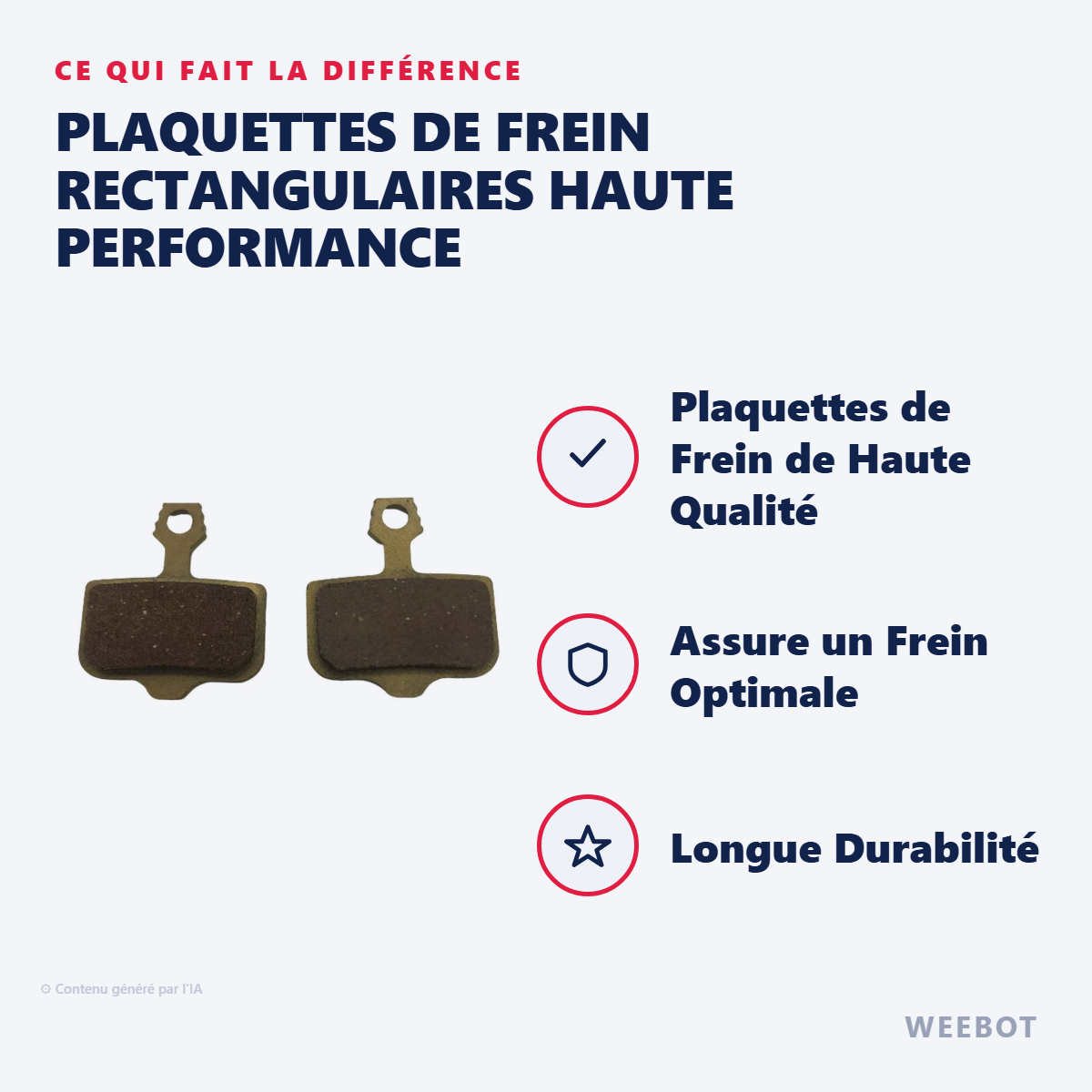 Plaquettes de Frein Rectangulaires Haute Performance : les points forts