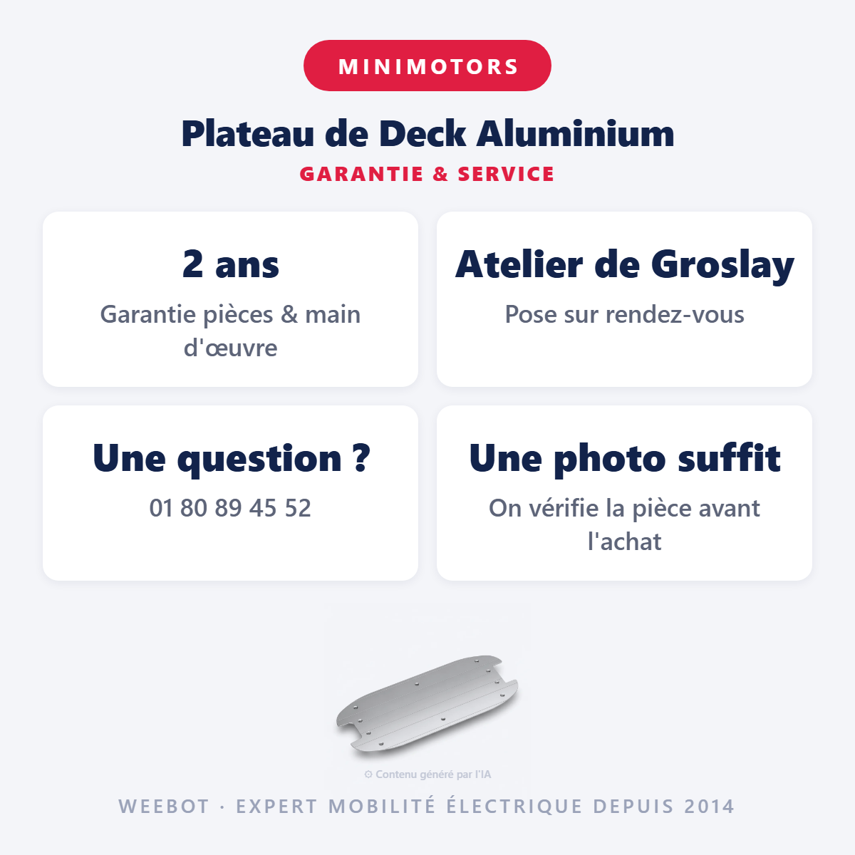 Plateau de Deck Aluminium : garantie 2 ans et service après-vente