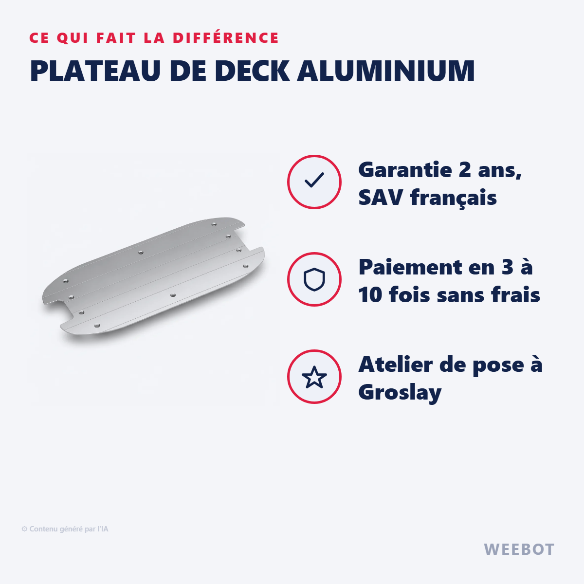 Plateau de Deck Aluminium : les points forts
