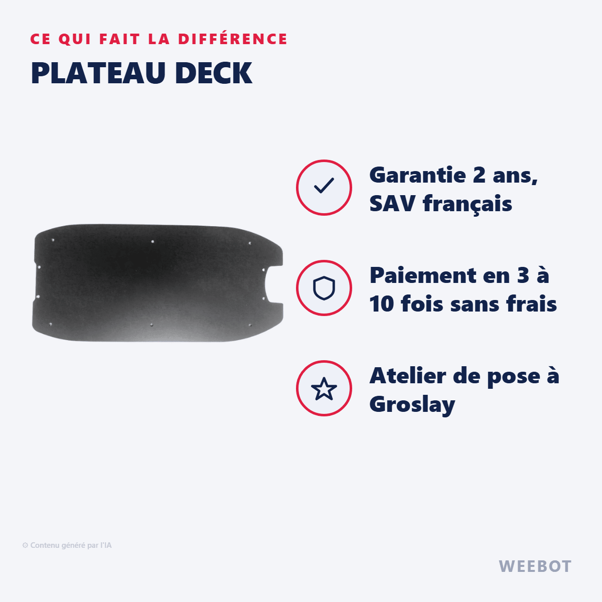 Plateau Deck pour Trottinette Electrique Dualtron Forever - Weebot