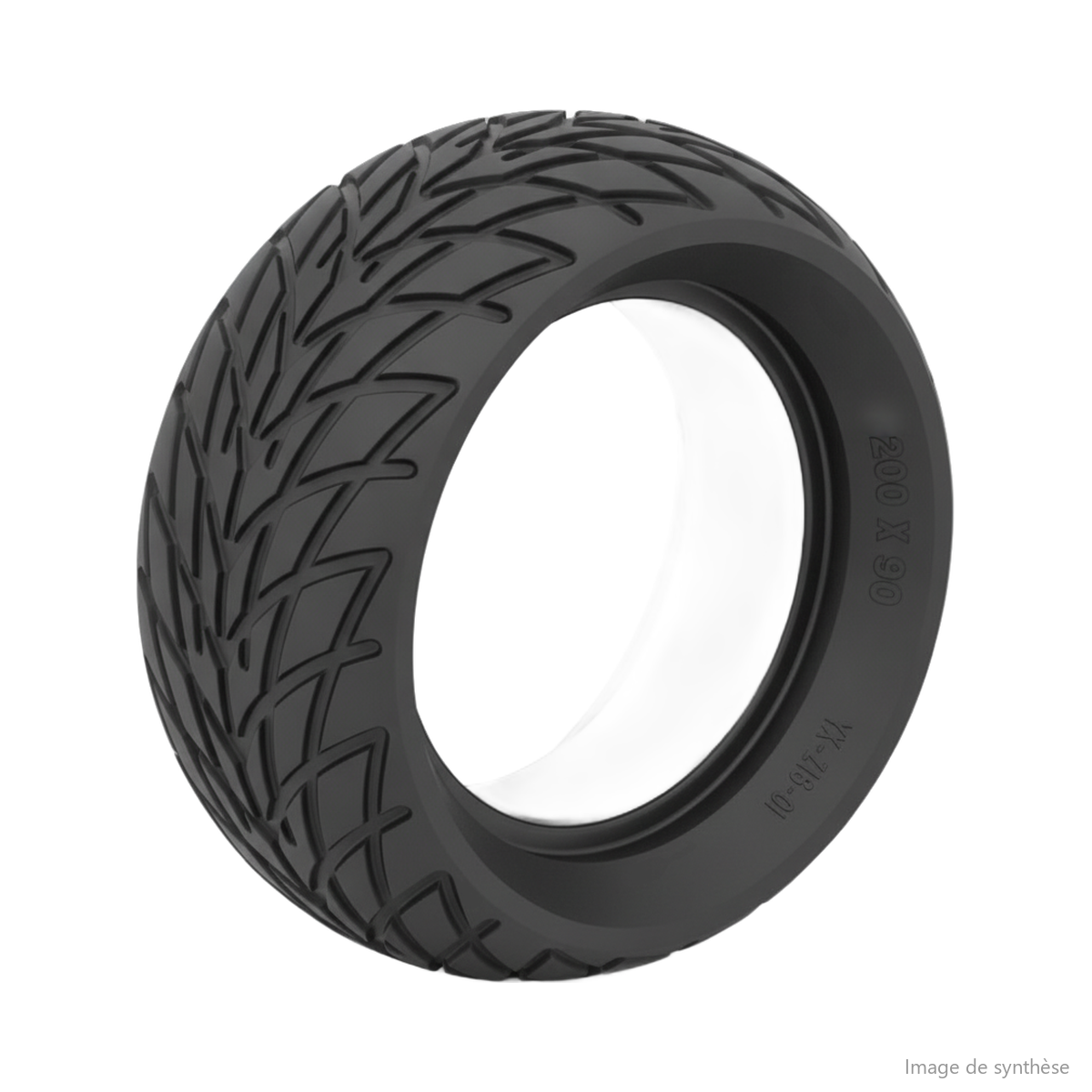 Pneu plein 200x90 avec jante pour trottinette électrique Dualtron Compact vu de trois-quarts