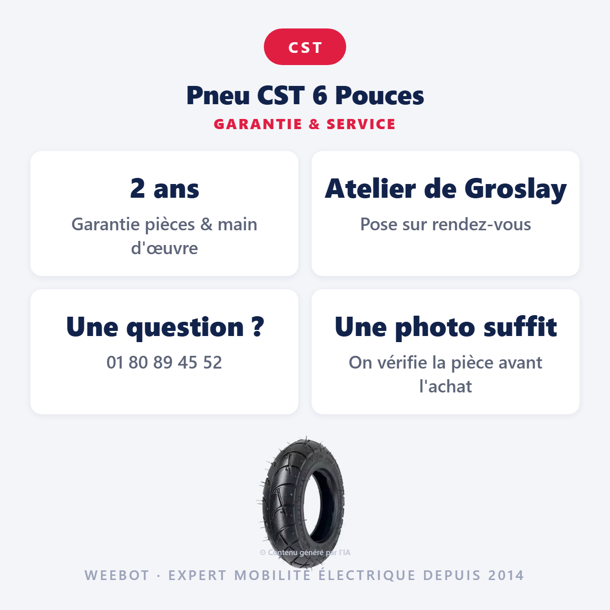 Pneu CST 6 Pouces : garantie 2 ans et service après-vente