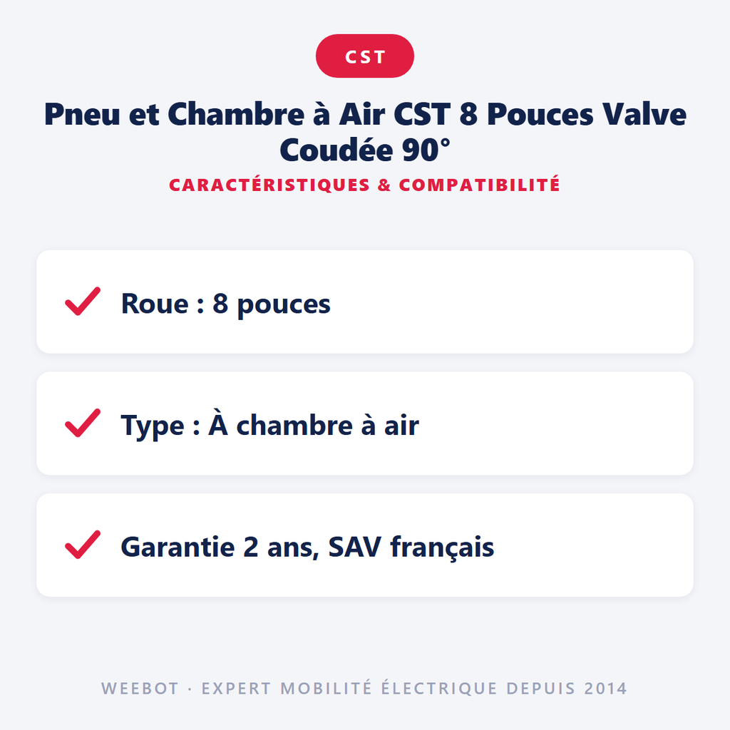 Pneu et Chambre à Air CST 8 Pouces - Pas Cher