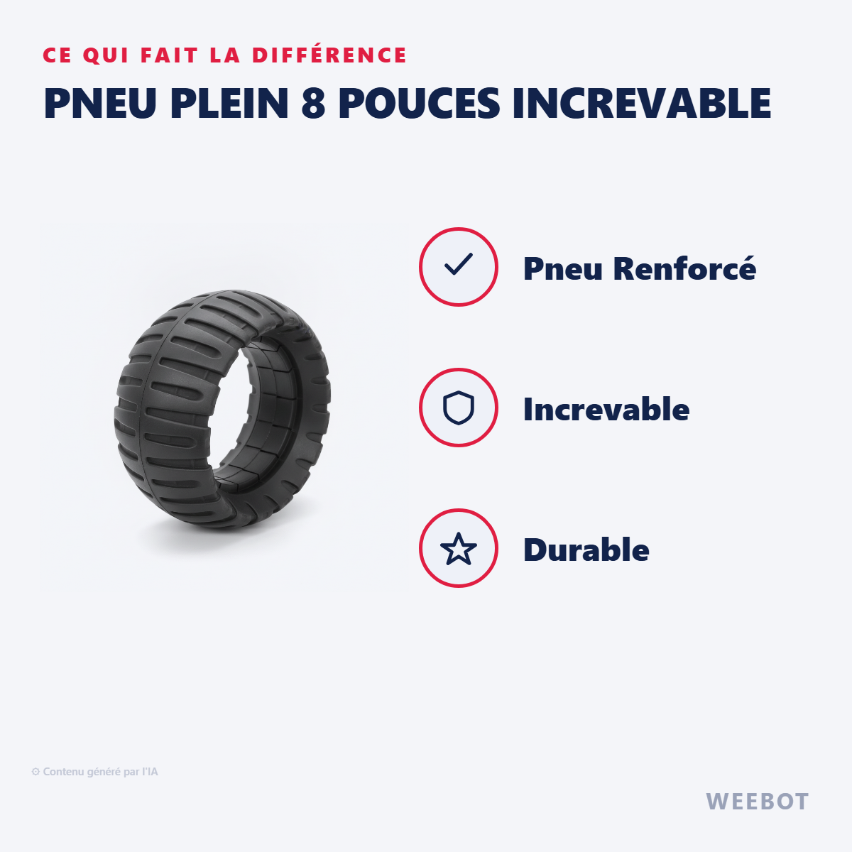 Pneu Plein 8 Pouces Increvable : les points forts