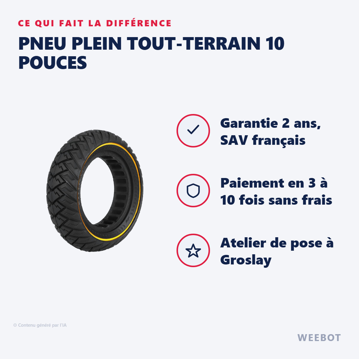Pneu Plein Tout-Terrain 10 Pouces : les points forts