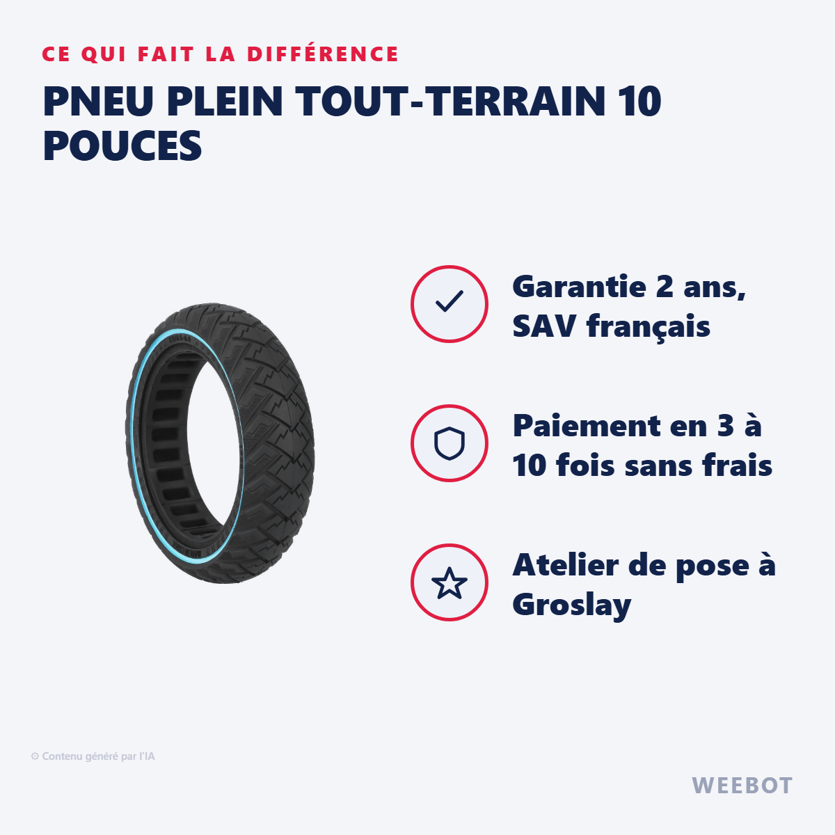 Pneu Plein Tout-Terrain 10 Pouces : les points forts