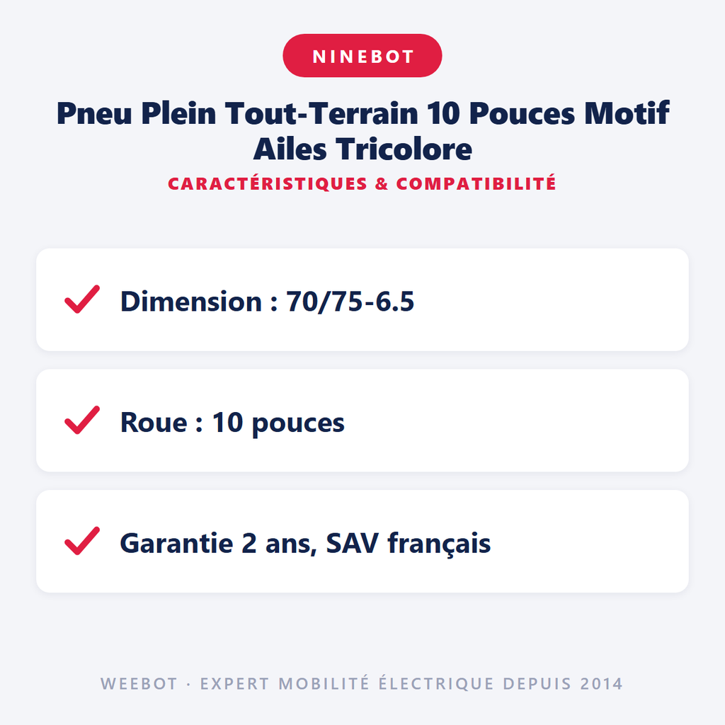 Pneu Plein Tout-Terrain 10 Pouces 70/75-6,5 - Pas Cher