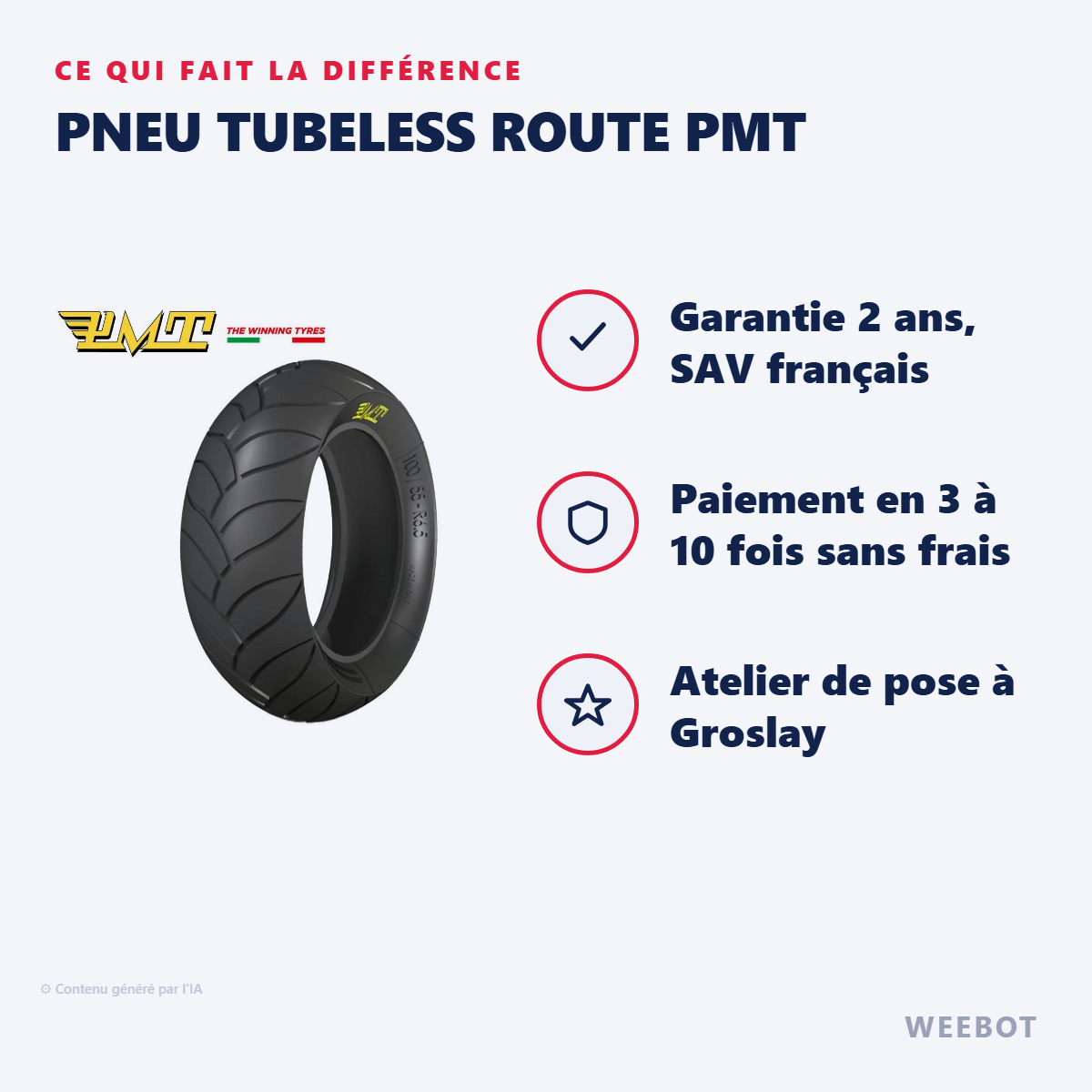 Pneu Tubeless Route PMT : les points forts