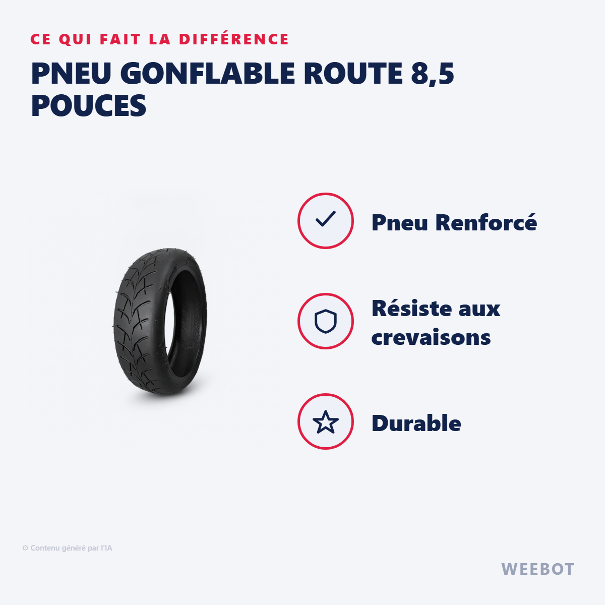 Pneu Gonflable Route 8,5 pouces : les points forts