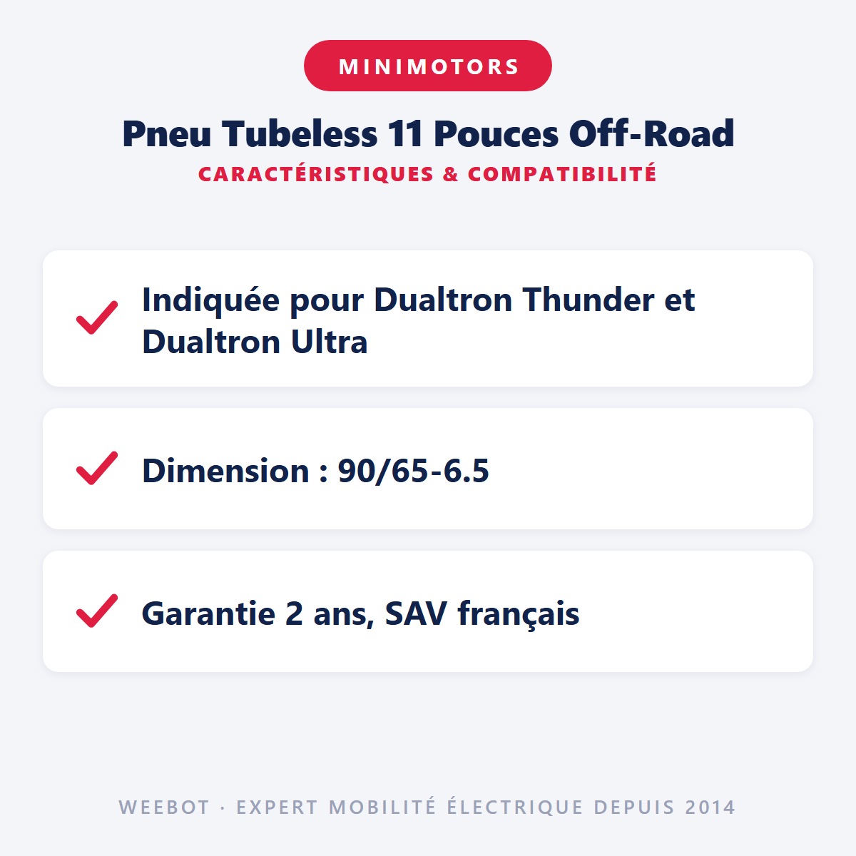 Pneu Tubeless 11 Pouces Off-Road : caractéristiques et compatibilité