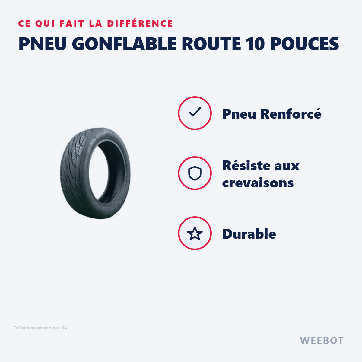 Pneu Gonflable Route 10 pouces : les points forts