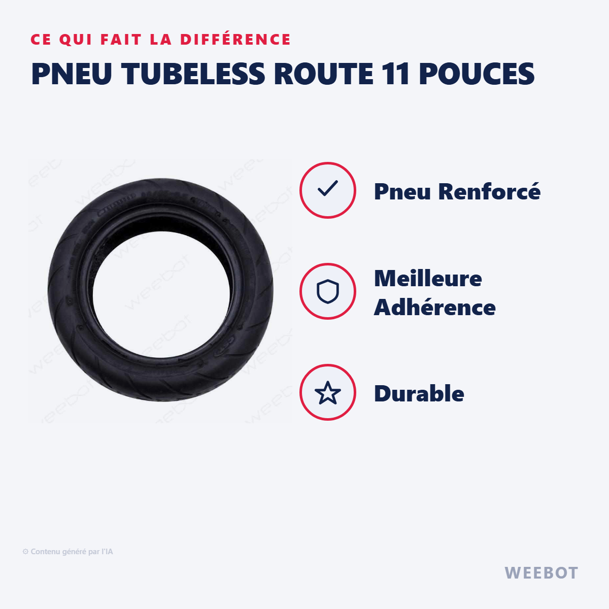 Pneu Tubeless Route 11 Pouces : les points forts