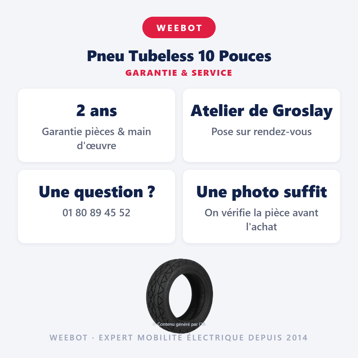 Pneu Tubeless 10 Pouces : garantie 2 ans et service après-vente