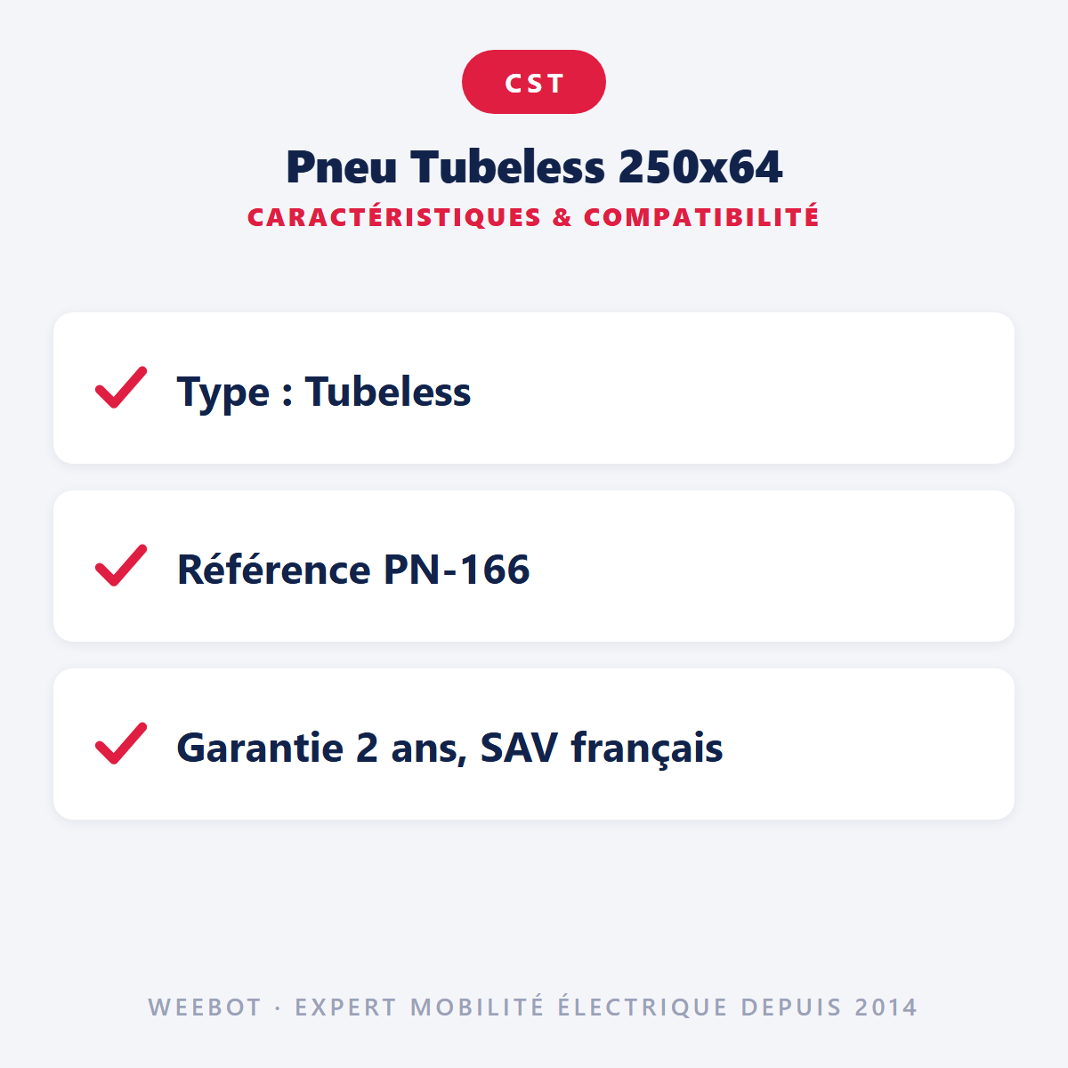 Pneu Tubeless 250x64 : caractéristiques et compatibilité