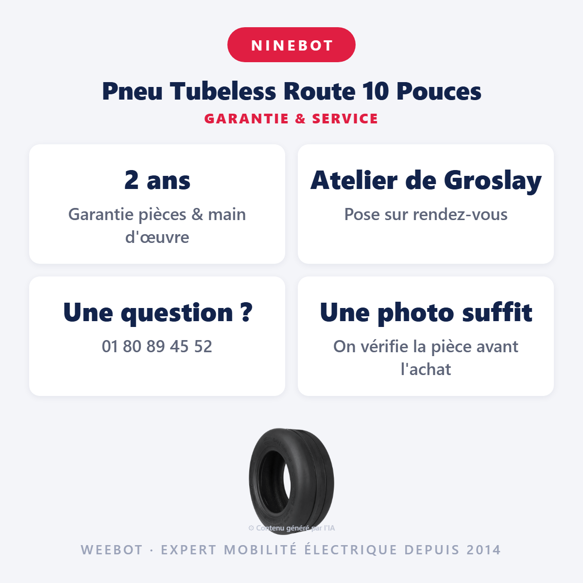 Pneu Tubeless Route 10 Pouces : garantie 2 ans et service après-vente